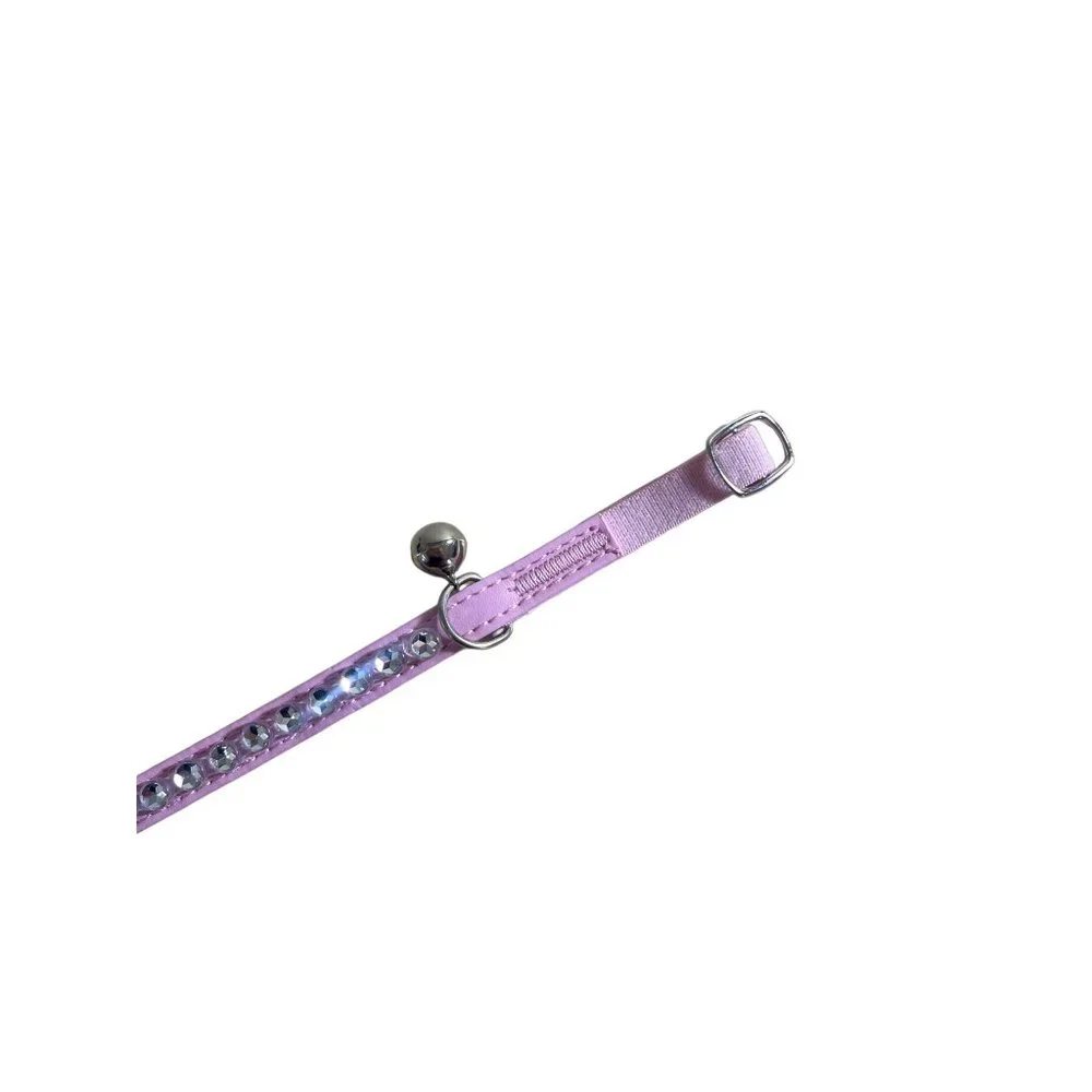 Cat Collar Light Pink Rhinestoned No-Slip Buckle Collar